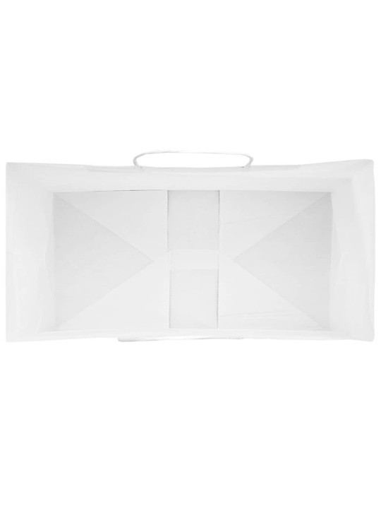 Papírové tašky 250 ks s uchy bílá 21x11x31 cm