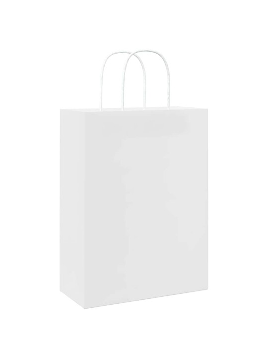 Papírové tašky 250 ks s uchy bílá 26x12x35 cm