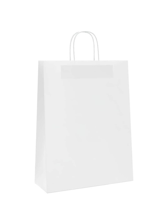 Papírové sáčky 250 ks s uchy bílé 32x12x42 cm