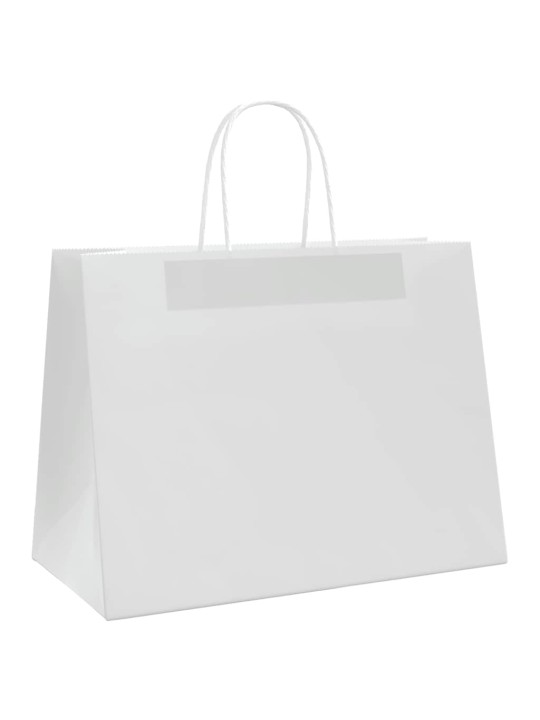 Papírové tašky 250 ks s uchy bílé 32x17x25 cm