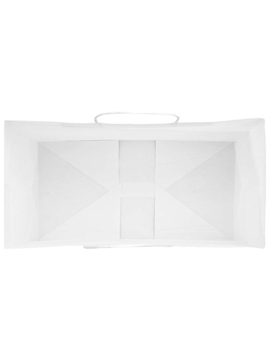 Papírové tašky 250 ks s uchy bílé 32x17x25 cm