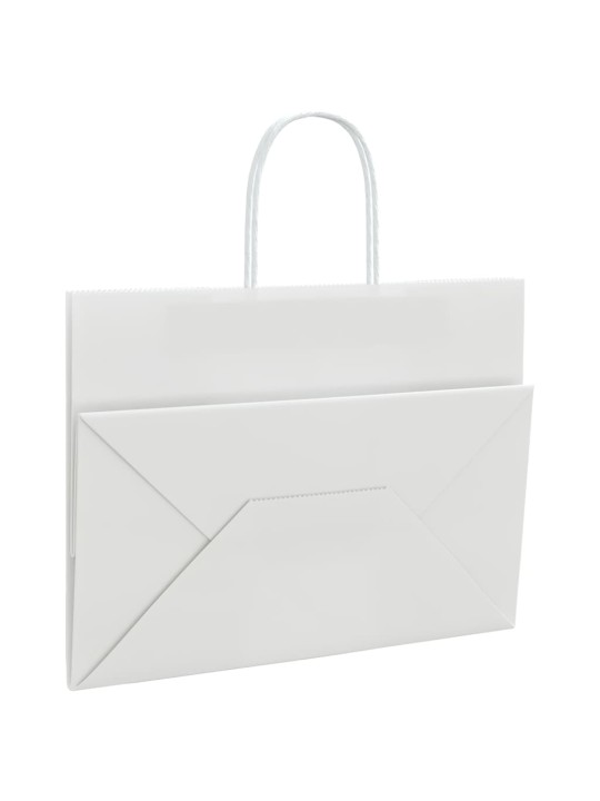 Papírové tašky 250 ks s uchy bílé 32x17x25 cm