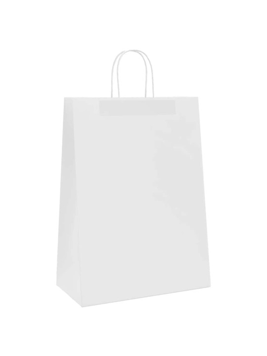 Papírové tašky 250 ks s uchy bílé 32x17x44 cm