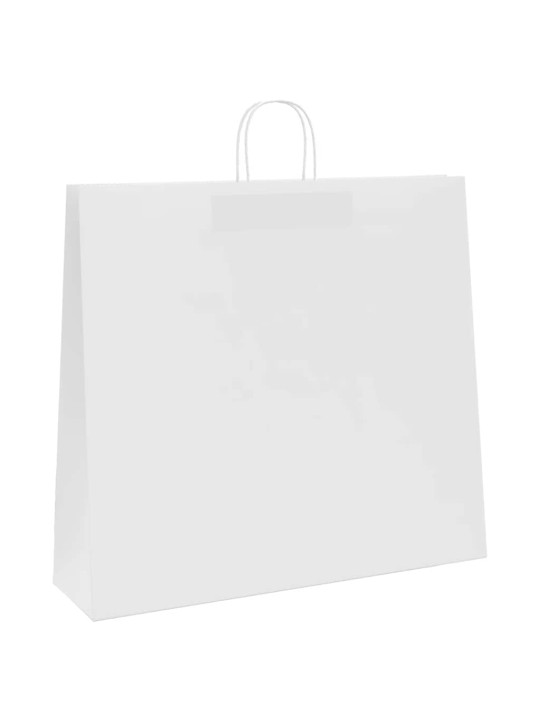Papírové tašky 250 ks s uchy bílé 54x15x49 cm
