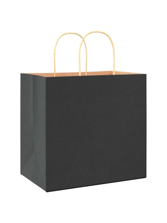 Papírové tašky 50 ks s uchy černé 26x17x25 cm