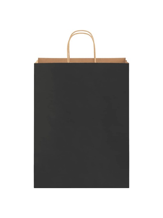 Papírové tašky 50 ks s uchy černé 32x12x42 cm