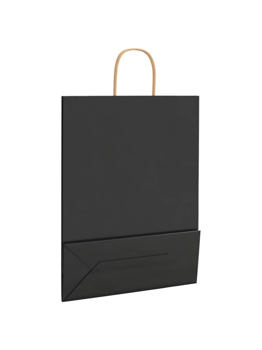 Papírové tašky 50 ks s uchy černé 32x12x42 cm