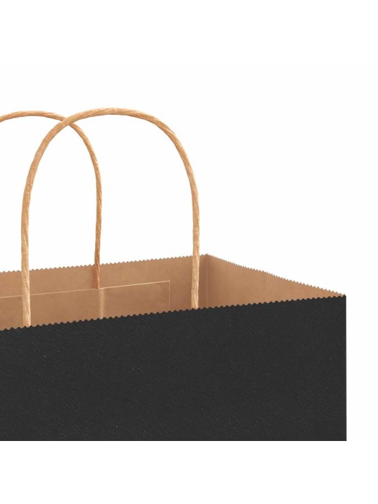 Papírové tašky 50 ks s uchy černé 32x12x42 cm