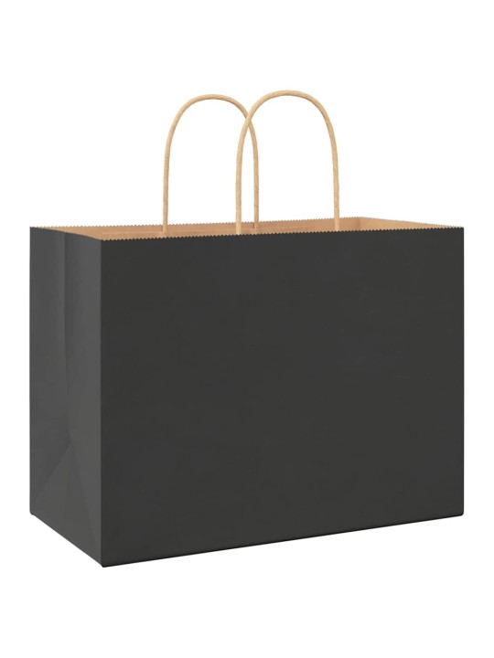 Papírové tašky 50 ks s uchy černé 32x17x25 cm