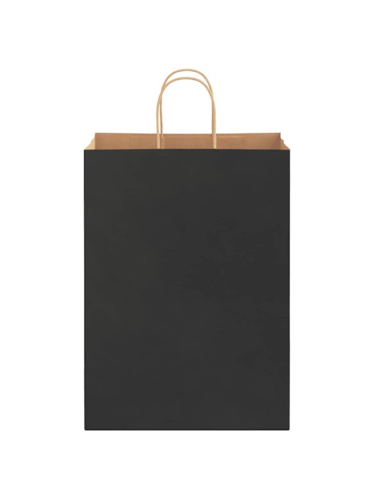 Papírové tašky 50 ks s uchy černé 32x17x44 cm