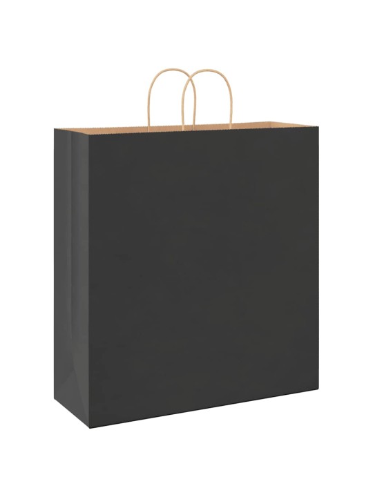 Papírové tašky 50 ks s uchy černé 45x17x48 cm