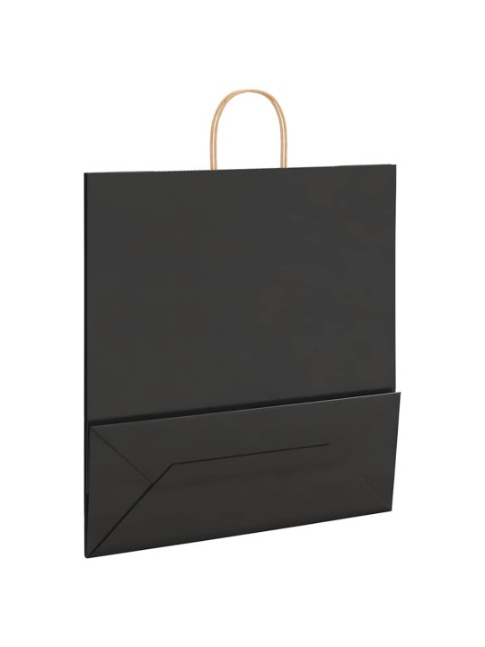 Papírové tašky 50 ks s uchy černé 45x17x48 cm