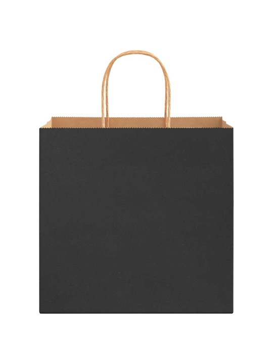 Papírové tašky 250 ks s uchy černé 26x17x25 cm
