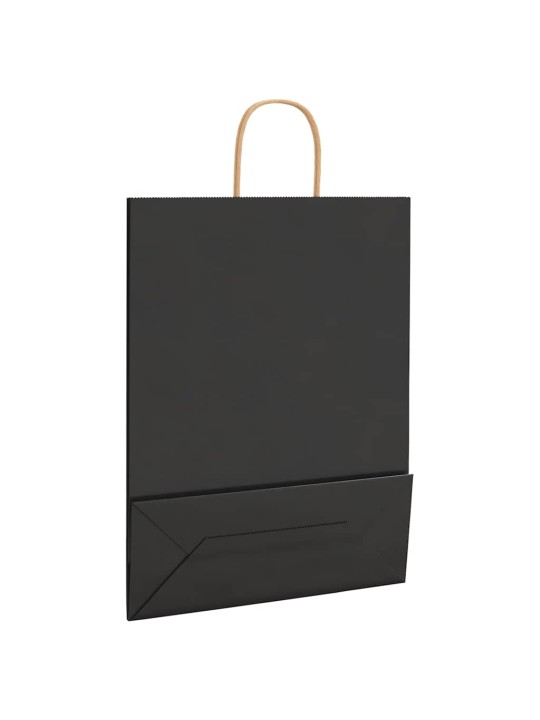 Papírové tašky 250 ks s uchy černé 32x12x42 cm