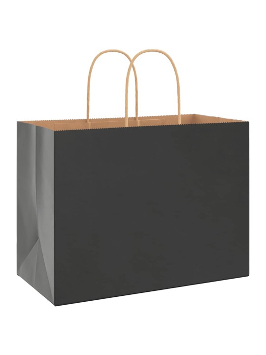 Papírové tašky 250 ks s uchy černé 32x17x25 cm
