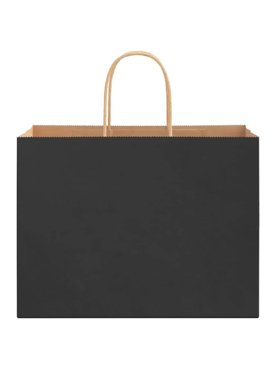 Papírové tašky 250 ks s uchy černé 32x17x25 cm