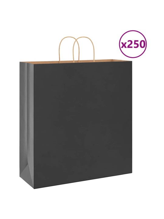 Papírové sáčky 250 ks s uchy černé 45x17x48 cm