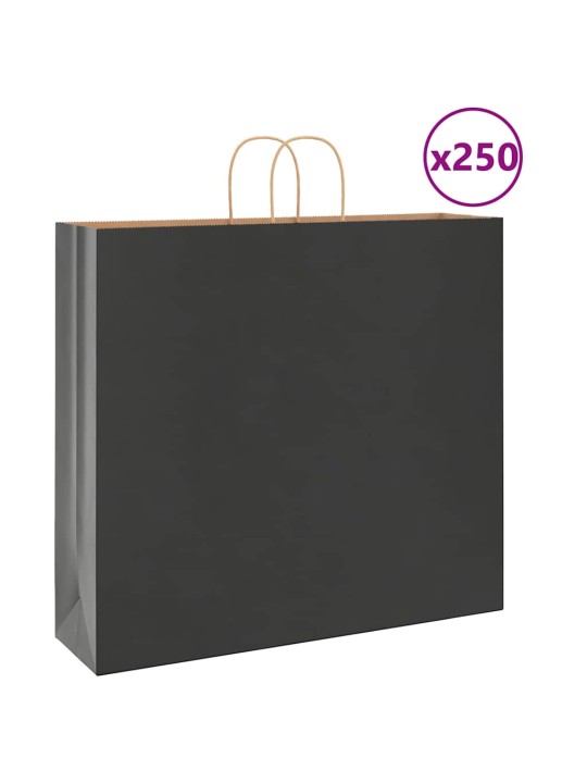 Papírové sáčky 250 ks s uchy černé 54x15x49 cm