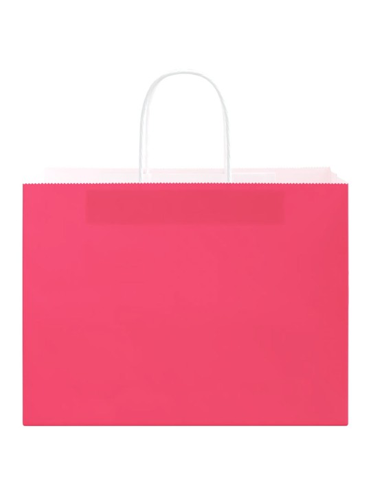 Papírové tašky 50 ks s uchy růžové 32x17x25 cm
