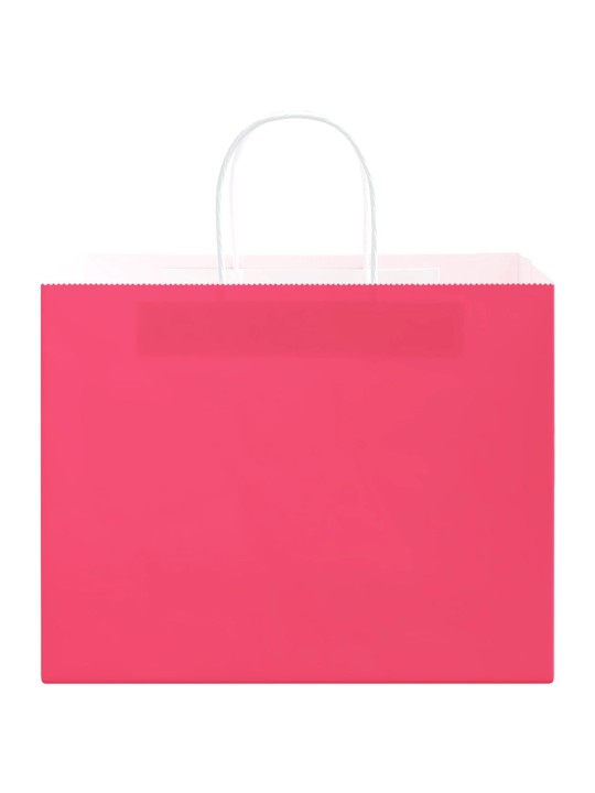 Papírové tašky 50 ks s uchy růžové 32x22x24 cm
