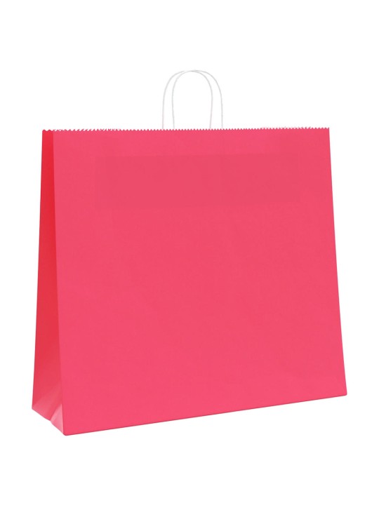 Papírové tašky 50 ks s uchy růžové 54x15x49 cm