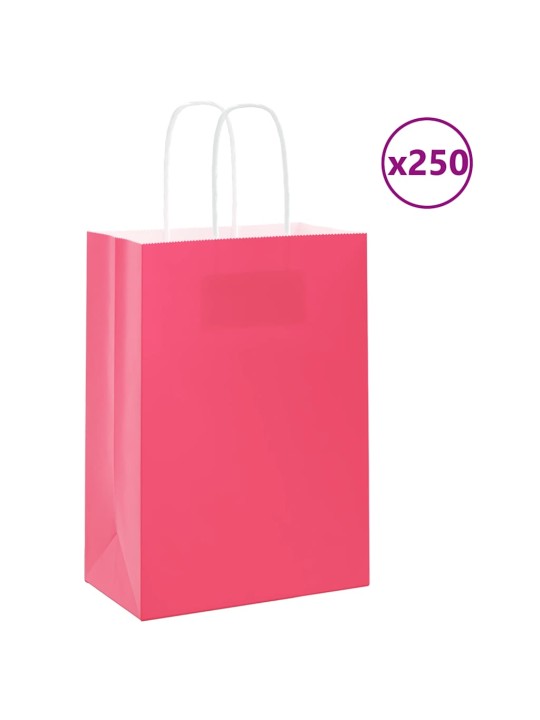 Papírové sáčky 250 ks s uchy růžové 15x8x21 cm
