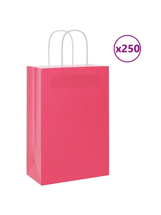 Papírové sáčky 250 ks s uchy růžové 21x11x31 cm