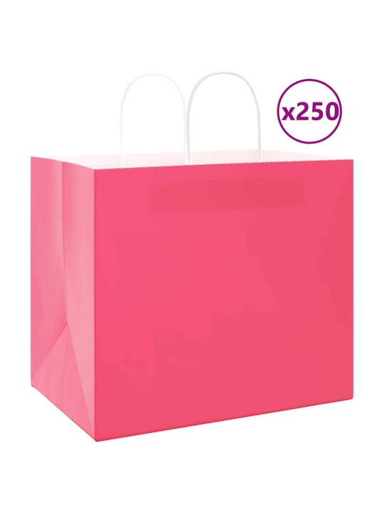 Papírové sáčky 250 ks s uchy růžové 32x22x28 cm