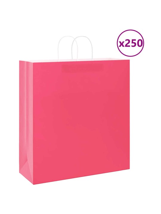 Papírové sáčky 250 ks s uchy růžové 45x17x48 cm