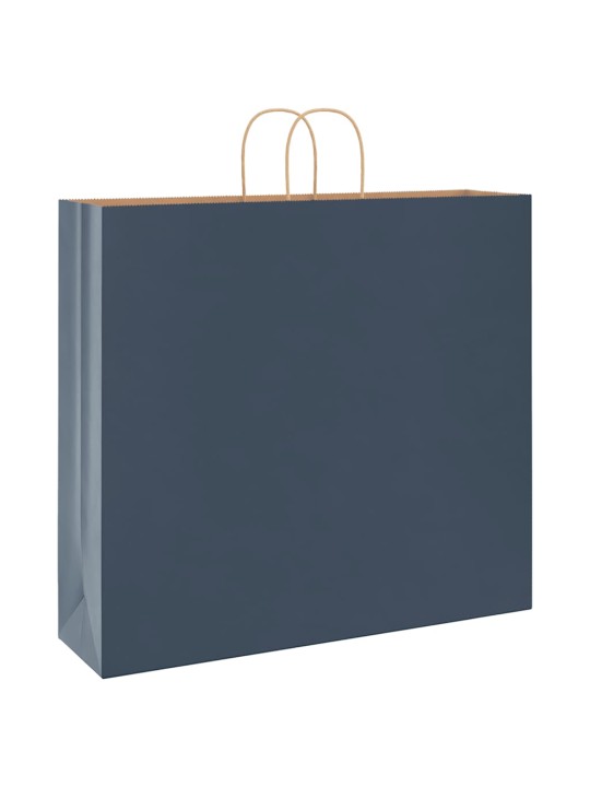 Papírové tašky 50 ks s uchy modrá 54x15x49 cm