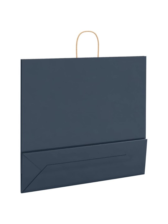 Papírové tašky 50 ks s uchy modrá 54x15x49 cm