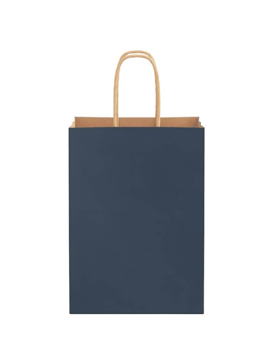 Papírové tašky 250 ks s uchy modrá 15x8x21 cm