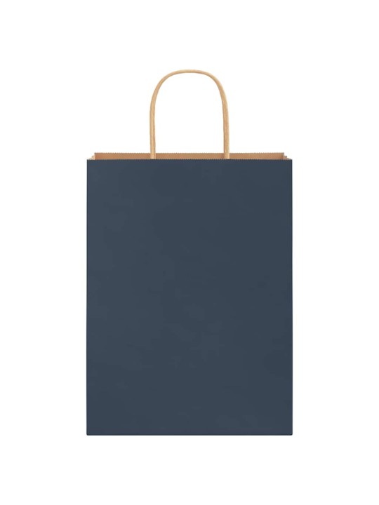 Papírové tašky 250 ks s uchy modrá 26x12x35 cm