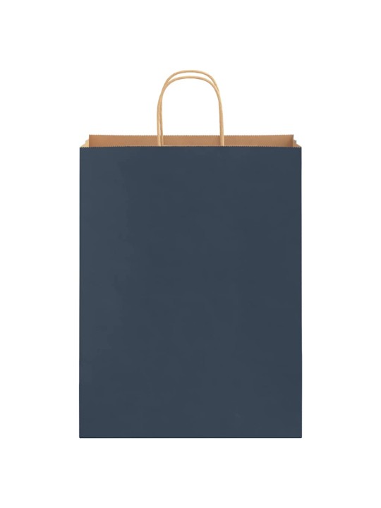 Papírové tašky 250 ks s uchy modrá 32x12x42 cm