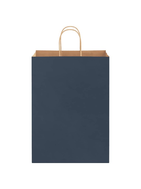 Papírové tašky 250 ks s uchy modrá 32x17x44 cm