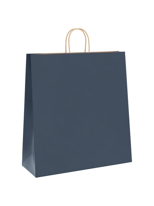 Papírové tašky 250 ks s uchy modrá 45x17x48 cm