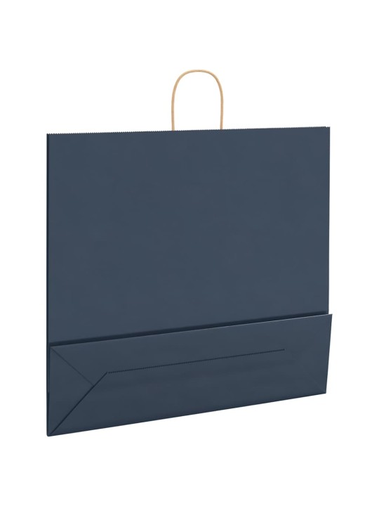 Papírové tašky 250 ks s uchy modrá 54x15x49 cm