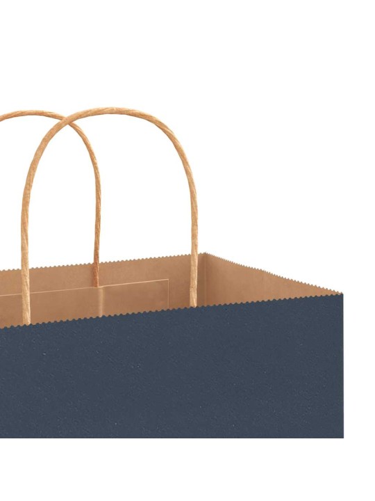 Papírové tašky 250 ks s uchy modrá 54x15x49 cm