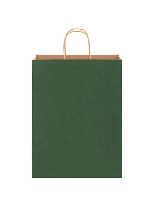 Papírové tašky 50 ks s uchy zelené 32x12x42 cm