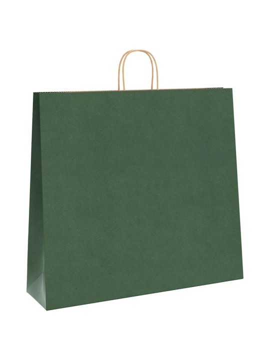 Papírové tašky 50 ks s uchy zelené 54x15x49 cm