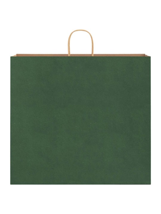 Papírové tašky 50 ks s uchy zelené 54x15x49 cm