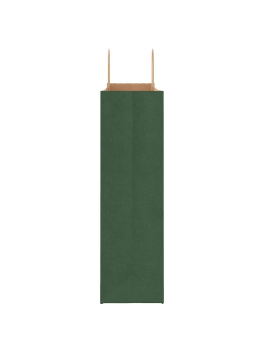 Papírové tašky 50 ks s uchy zelené 54x15x49 cm