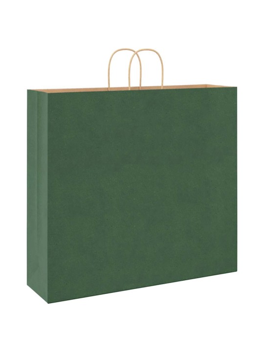 Papírové tašky 50 ks s uchy zelené 54x15x49 cm
