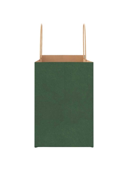 Papírové tašky 250 ks s uchy zelené 32x17x25 cm