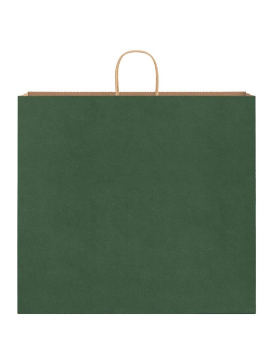 Papírové tašky 250 ks s uchy zelené 54x15x49 cm