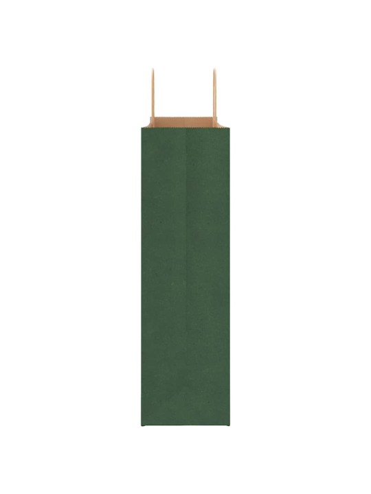 Papírové tašky 250 ks s uchy zelené 54x15x49 cm
