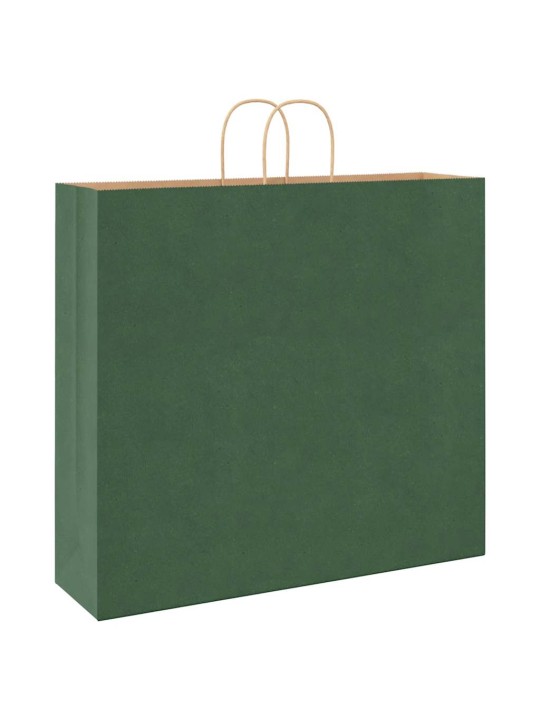 Papírové tašky 250 ks s uchy zelené 54x15x49 cm