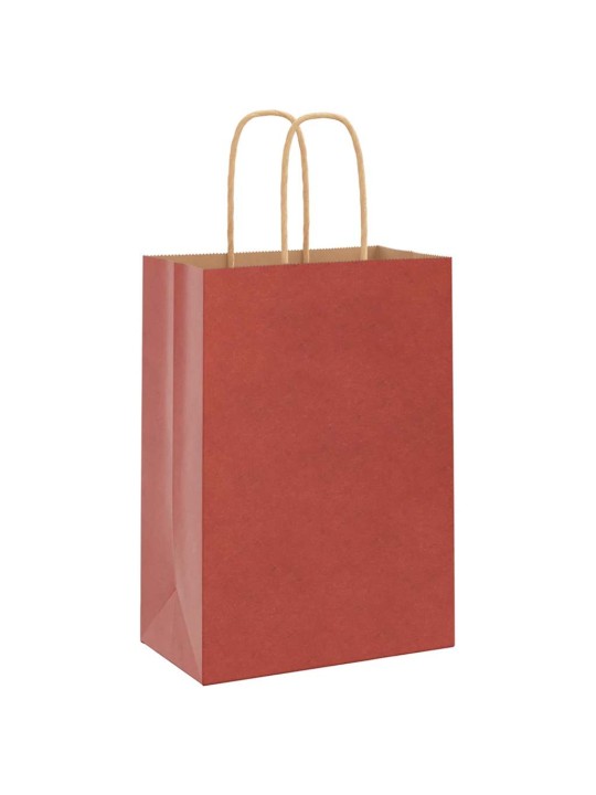 Papírové sáčky 50 ks s uchy červené 15x8x21 cm