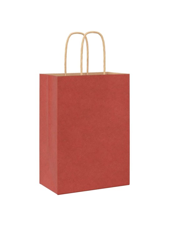 Papírové sáčky 50 ks s uchy červené 15x8x21 cm