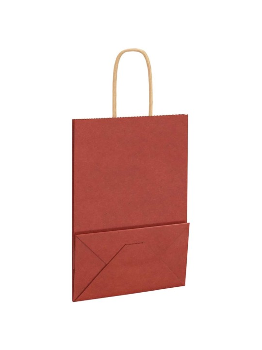 Papírové sáčky 50 ks s uchy červené 15x8x21 cm